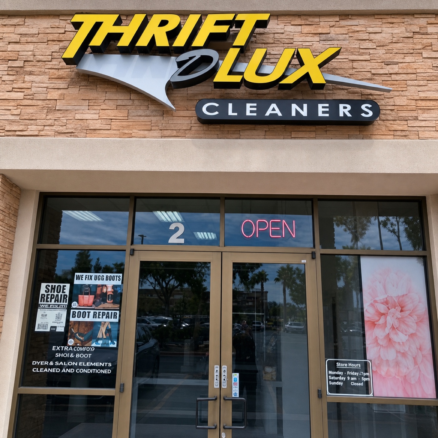 Thrift DLux Cleaners storefront at 4690 W Ann Rd, Ste 2